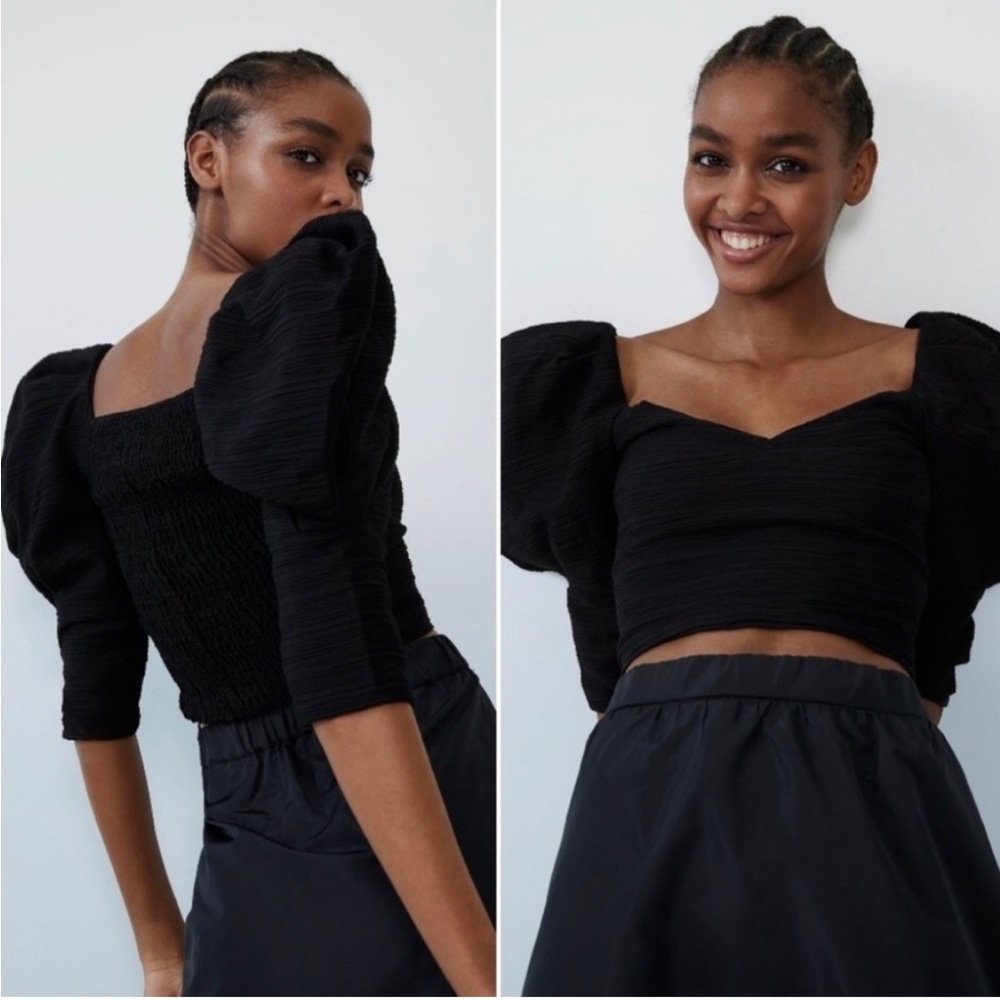 Zara Textured Voluminous Top